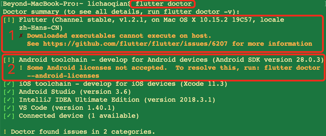 flutter doctor 检测出问题2